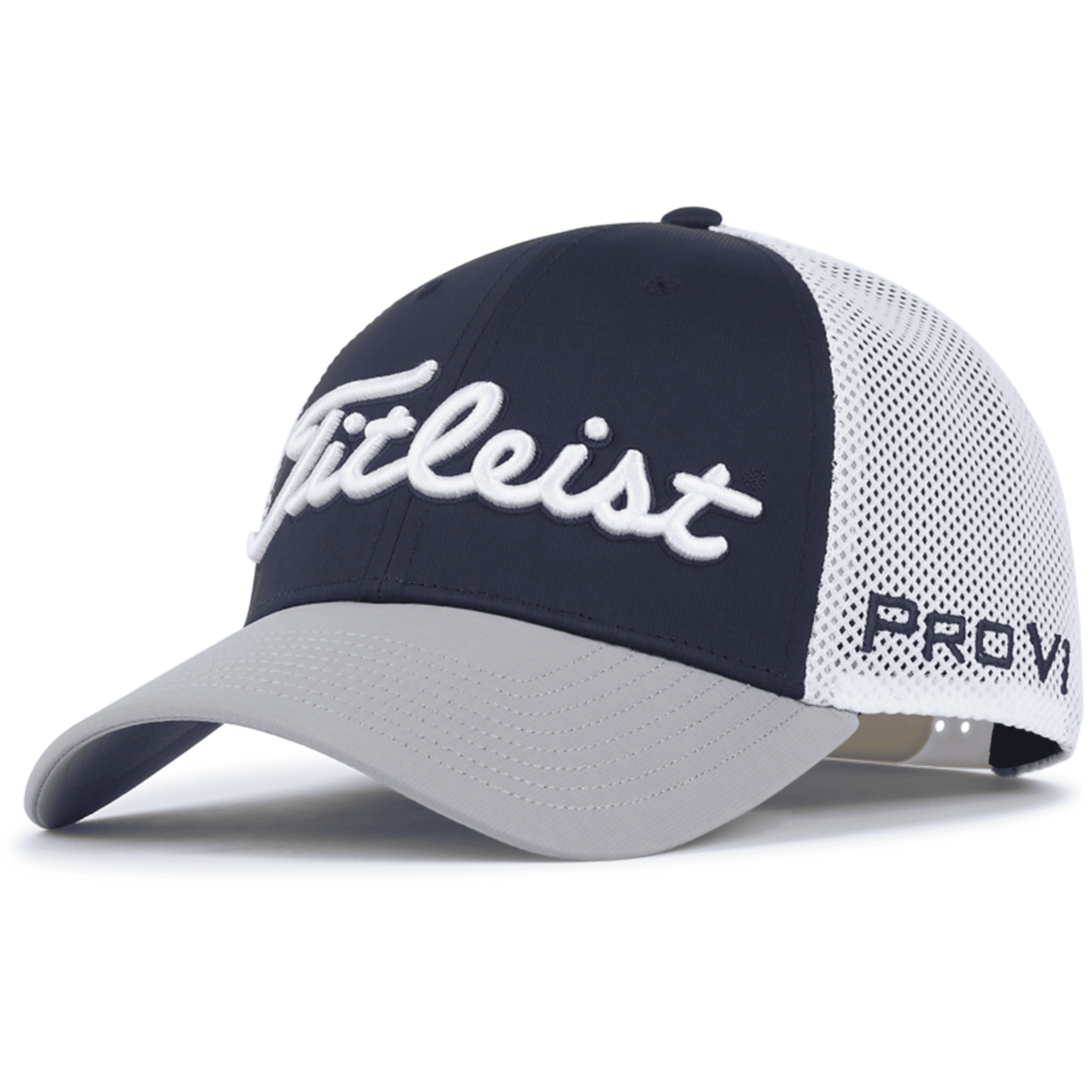 Titleist Tour Performance Mesh Golfkappe Weiß/Navy/Grau Her Herren