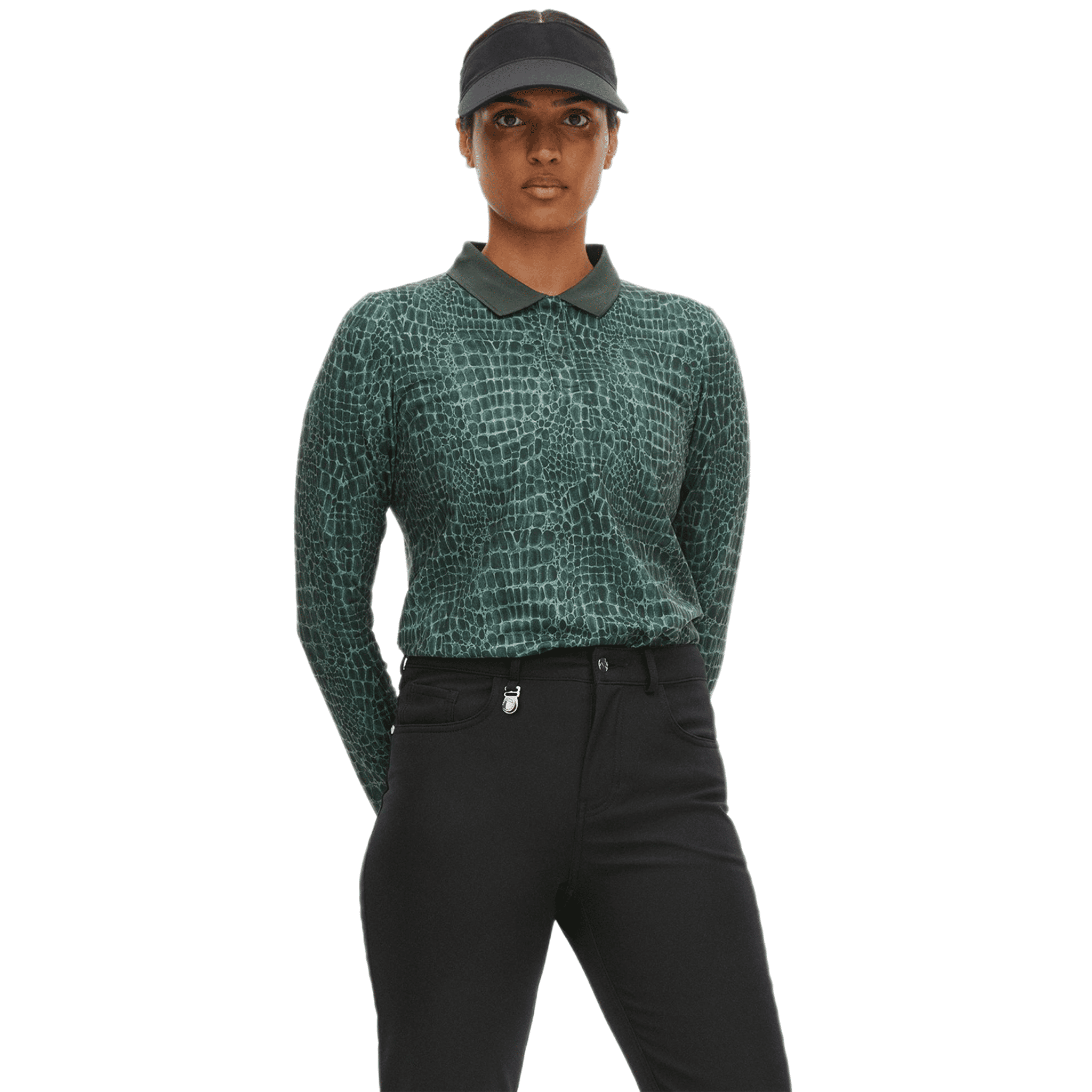 Röhnisch Sia Golf Polo Langarm Green Crocco Damen Damen