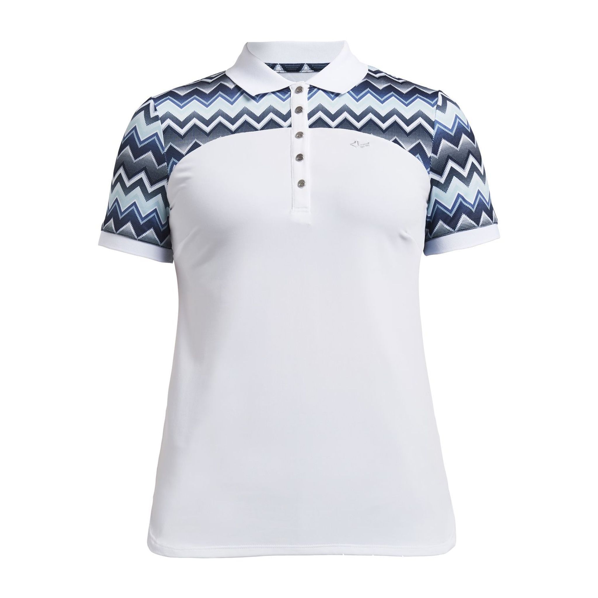 Röhnisch Element Block Polo Zigzag Blue Damen