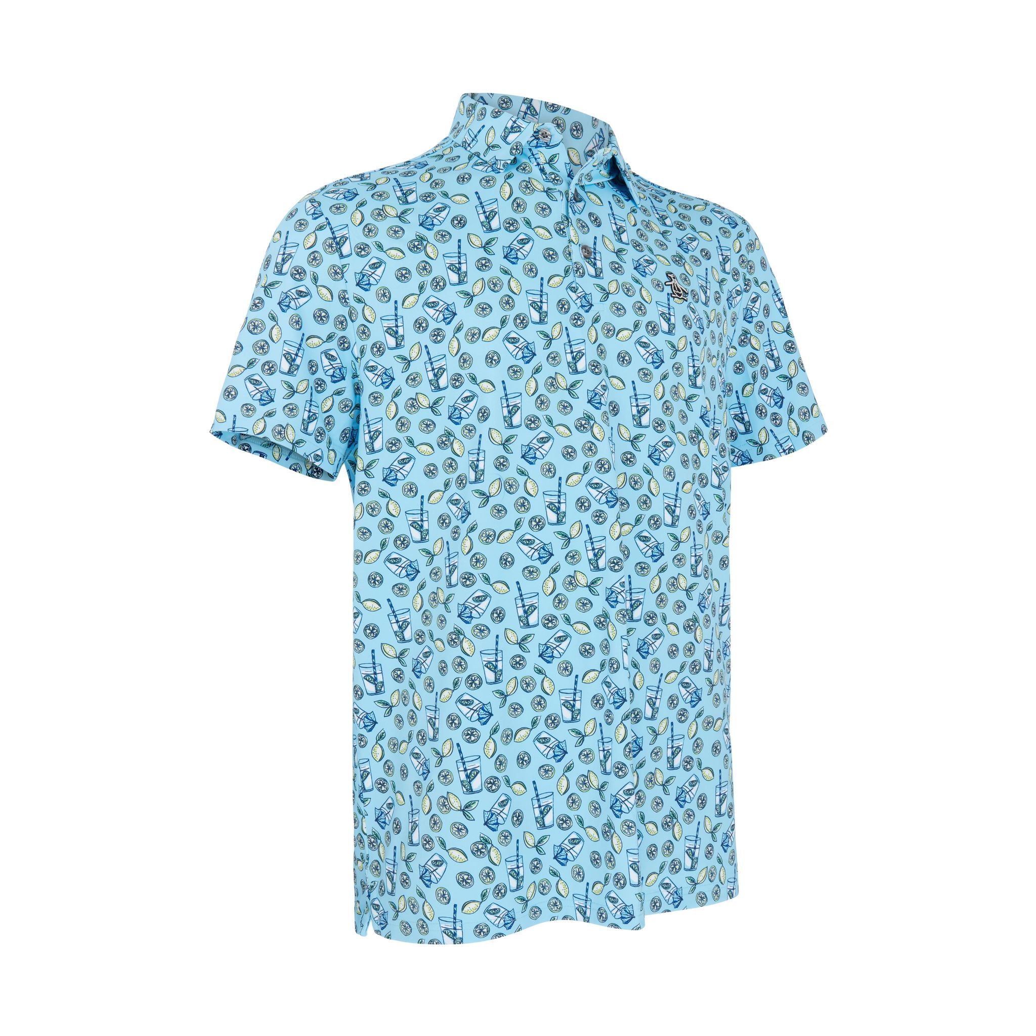 Original Penguin Polo SS All-Over Lemonde Print Herren