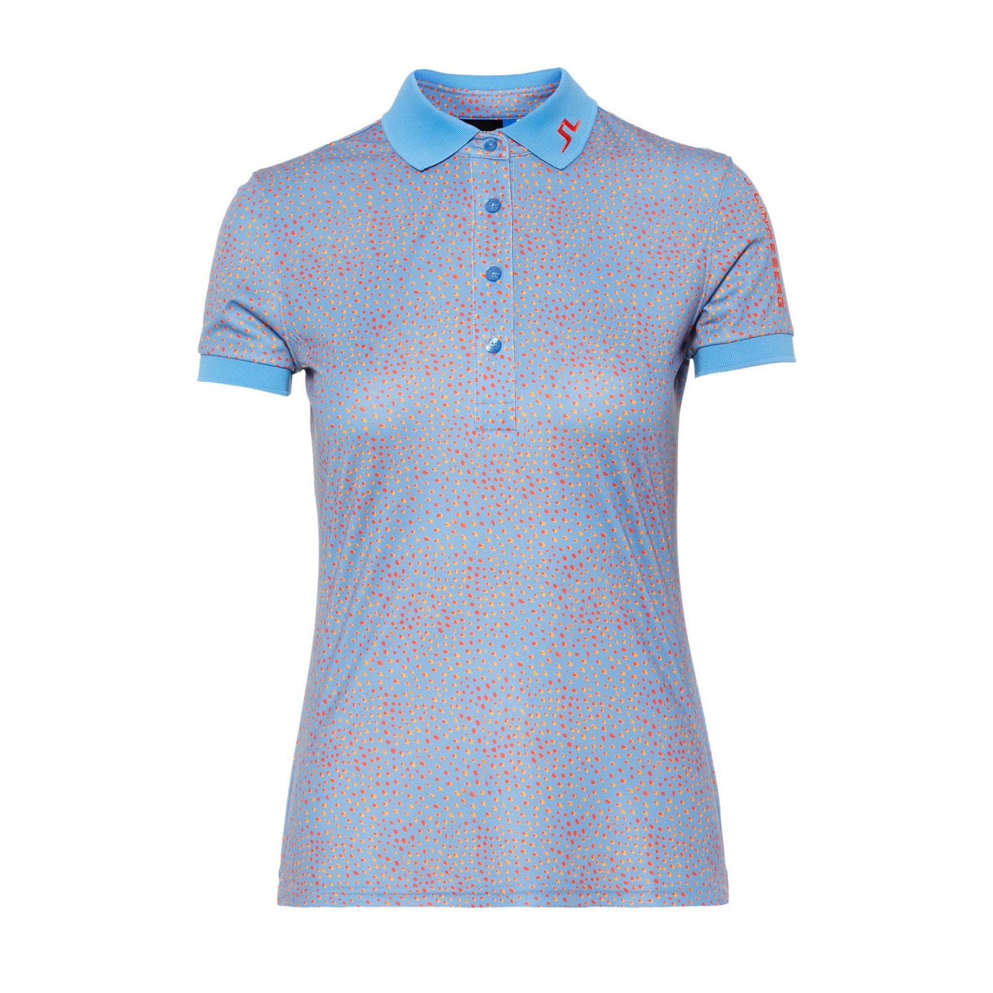 J. Lindeberg W Tour Tech Print-TX Jersey Polo Lake Blue Dot Damen