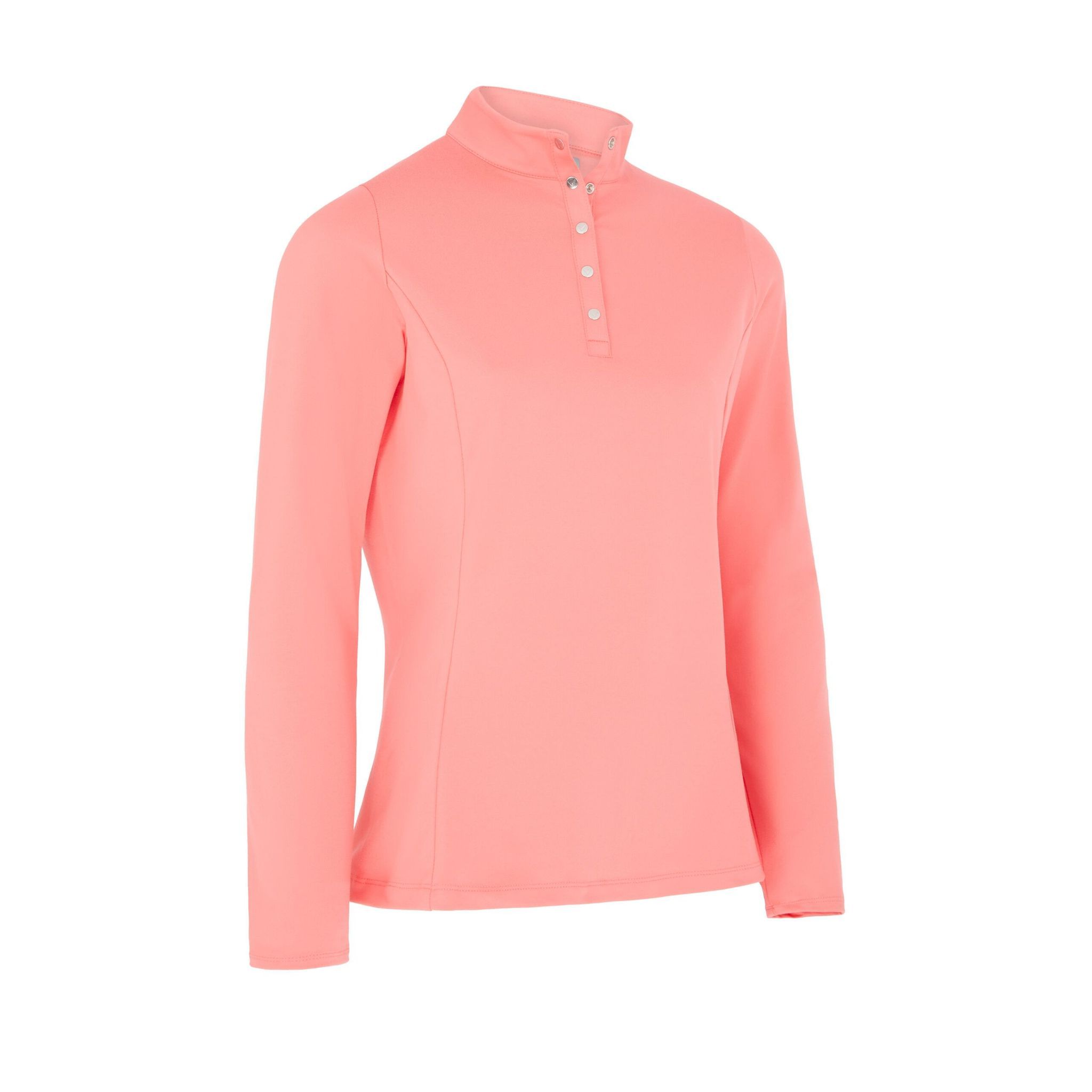 Callaway Termálna Fleece Golf Polo Dlhý Rukáv Coral Paradise Da Dámske