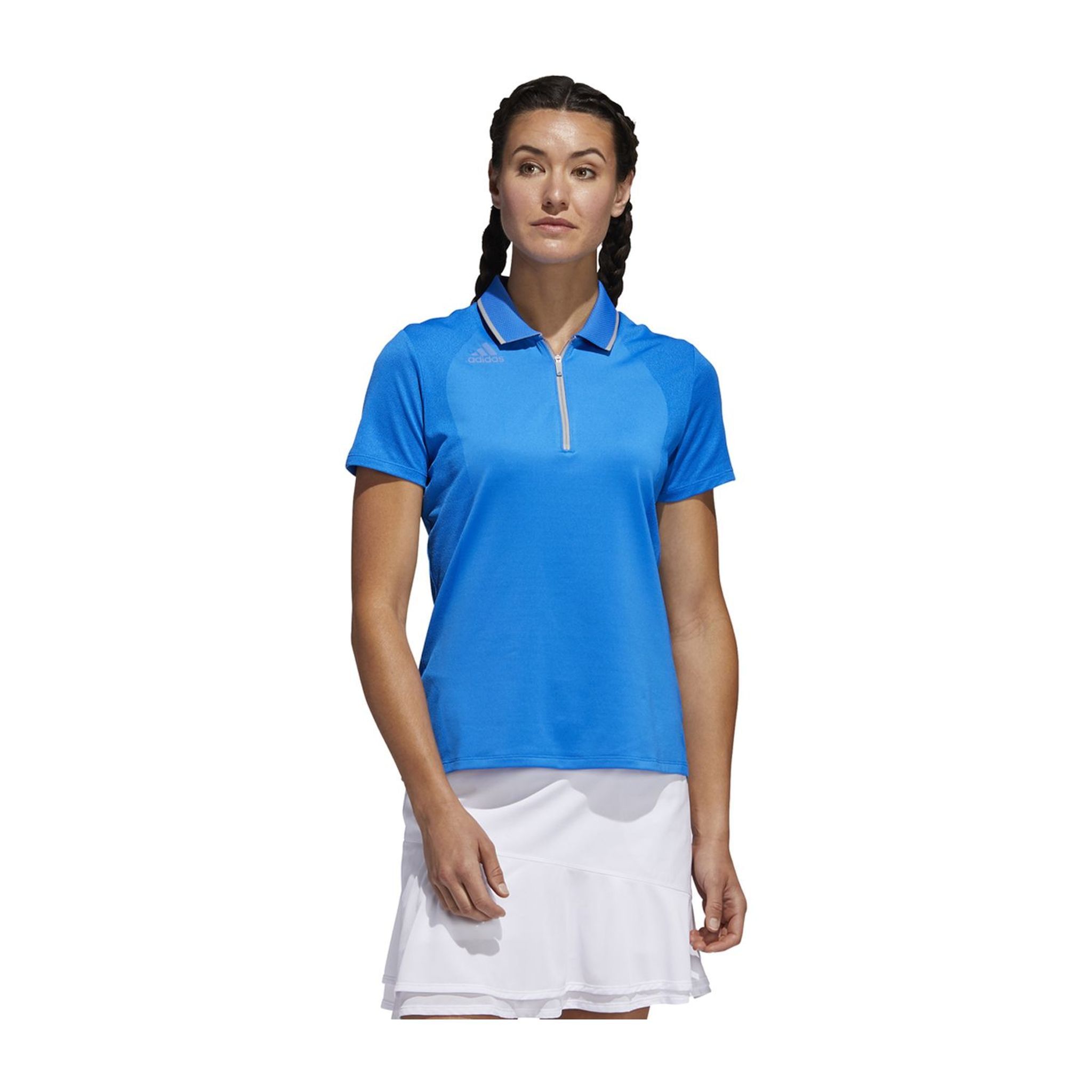 Adidas W Aeroready Engineered SS Polo Glory Blue Damen