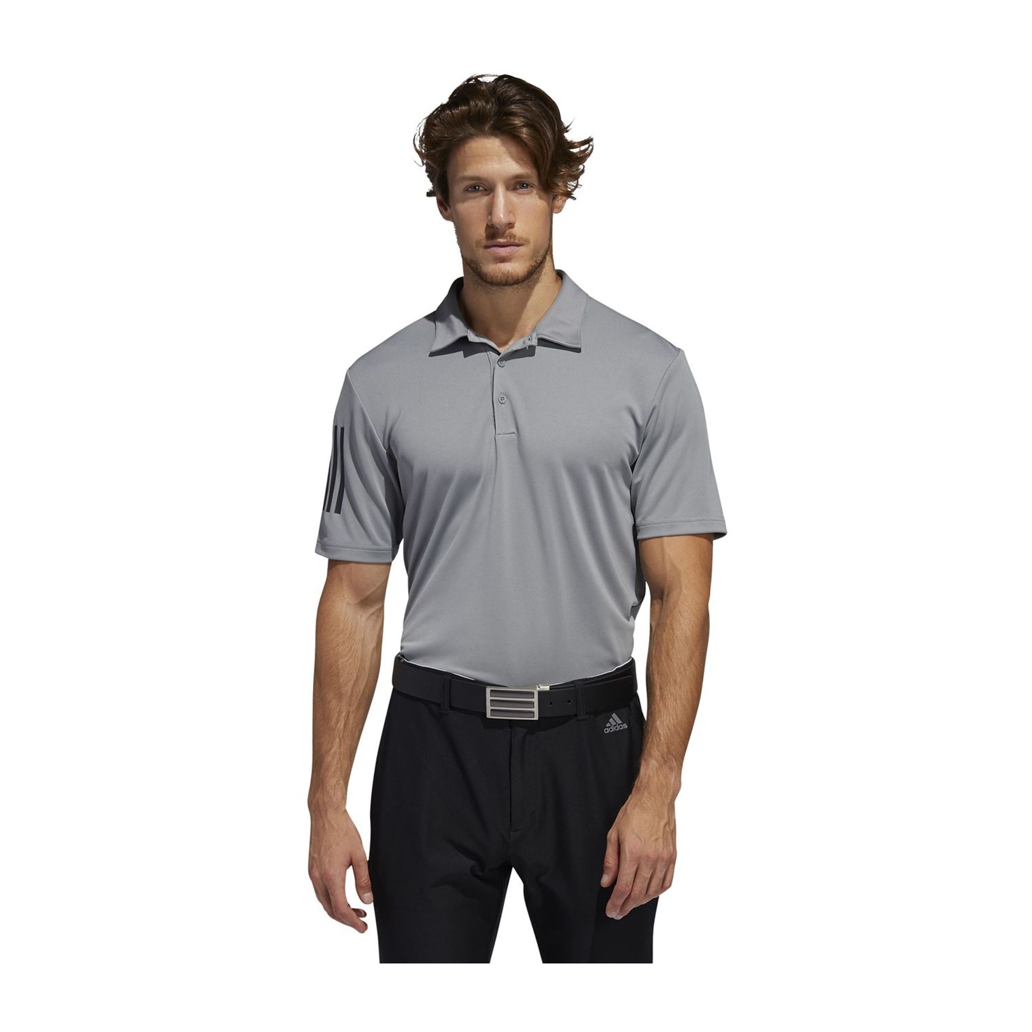 Adidas 3-Streifen Basic SS Polo Grau/Schwarz Herren