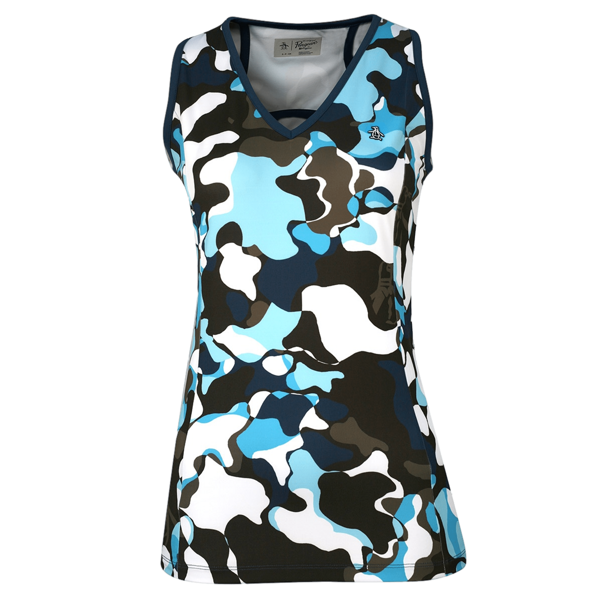 Original Penguin V-Neck Abstract Print Top Dámske