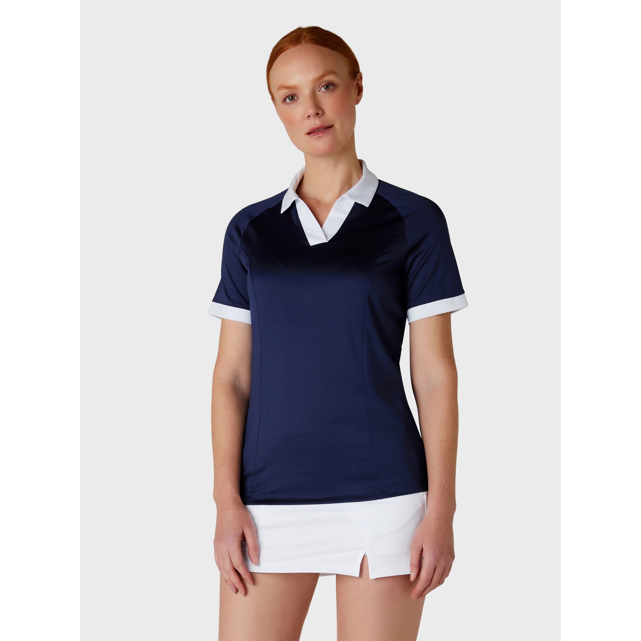 Callaway Short Sleeve V-Placket ColorBL Shirt Damen