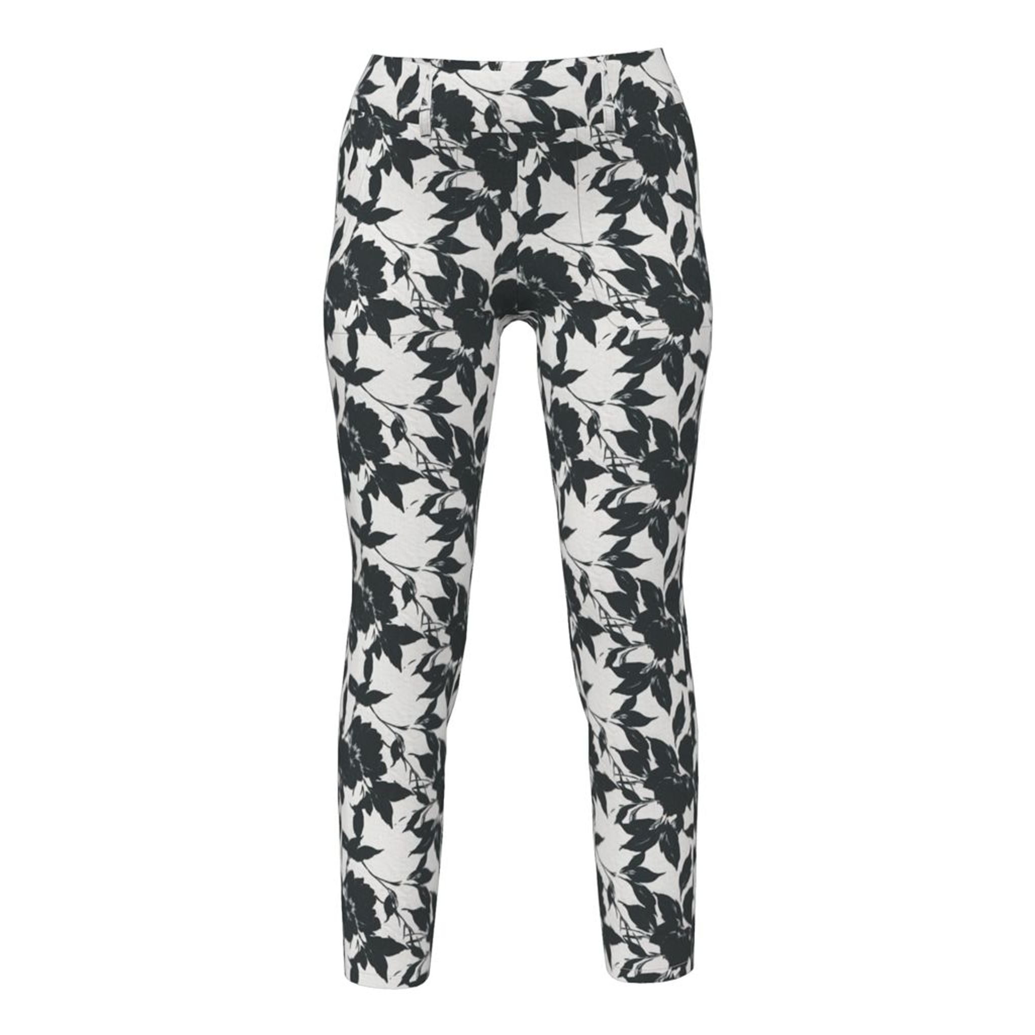 Alberto LUCY-CR WR Black & White Flowers 7/8 Golfhose Damen