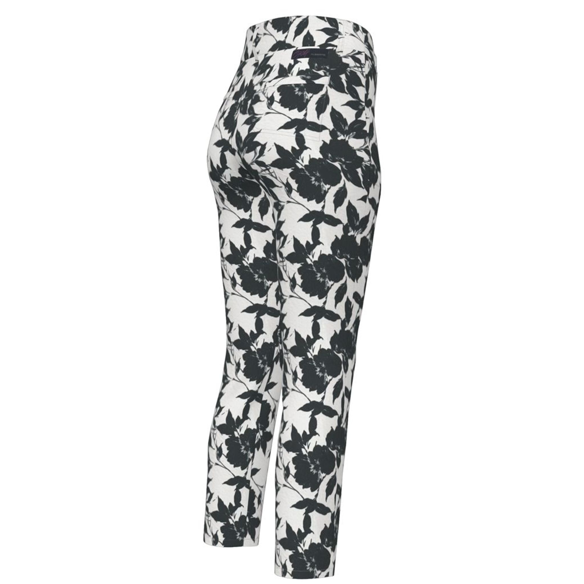 Alberto LUCY-CR WR Black & White Flowers 7/8 Golfhose Damen