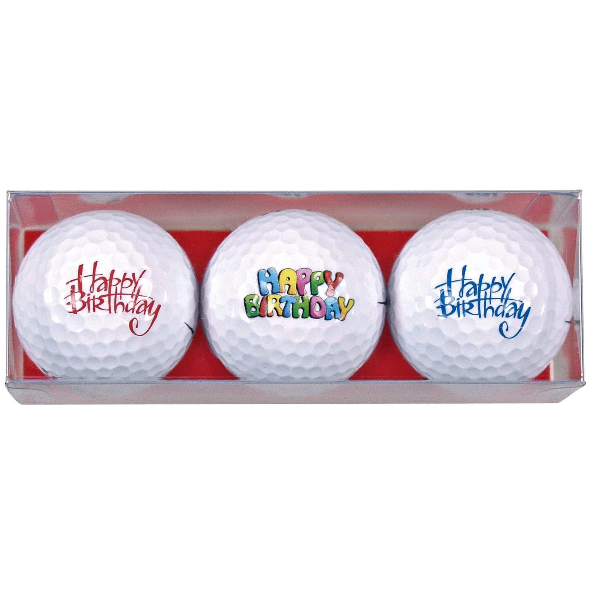 Sportiques Golfgeschenke Happy Birthday Schriftzüge (3 Bälle)